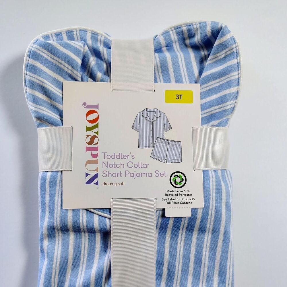 NWT Joyspun Toddler Girls 2-Piece Striped Pajama Set - Size 3T